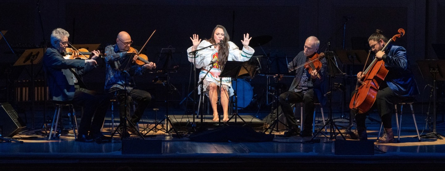 Tanya Tagaq performs with the Kronos Quartet