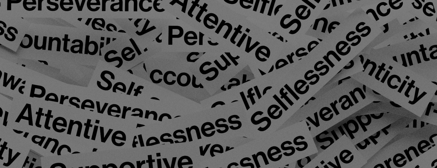 A collage made by letters
