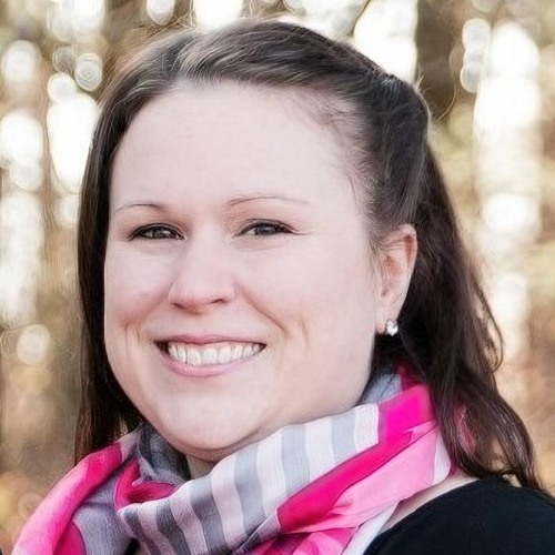 headshot of Jessica Wasilewski in a pink scarf