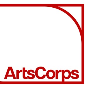 ArtsCorps image surrounded by red border.