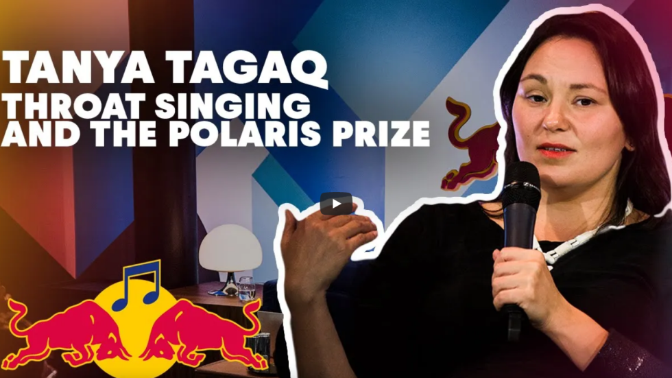Image of Tanya Tagaq with text: Tanya Tagaq Throat Singing and the Polarix Prize