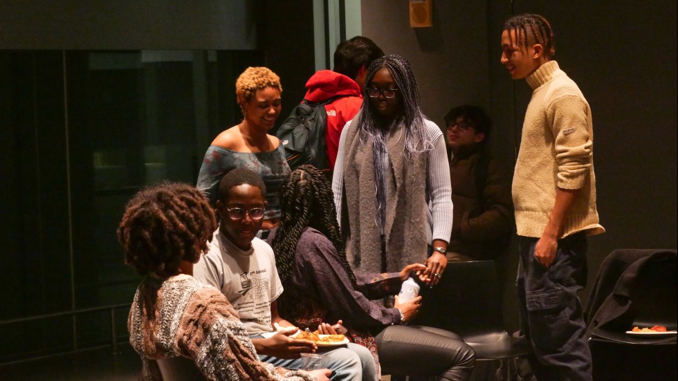 Black Music Lab Mixer attendees engaged in conversation